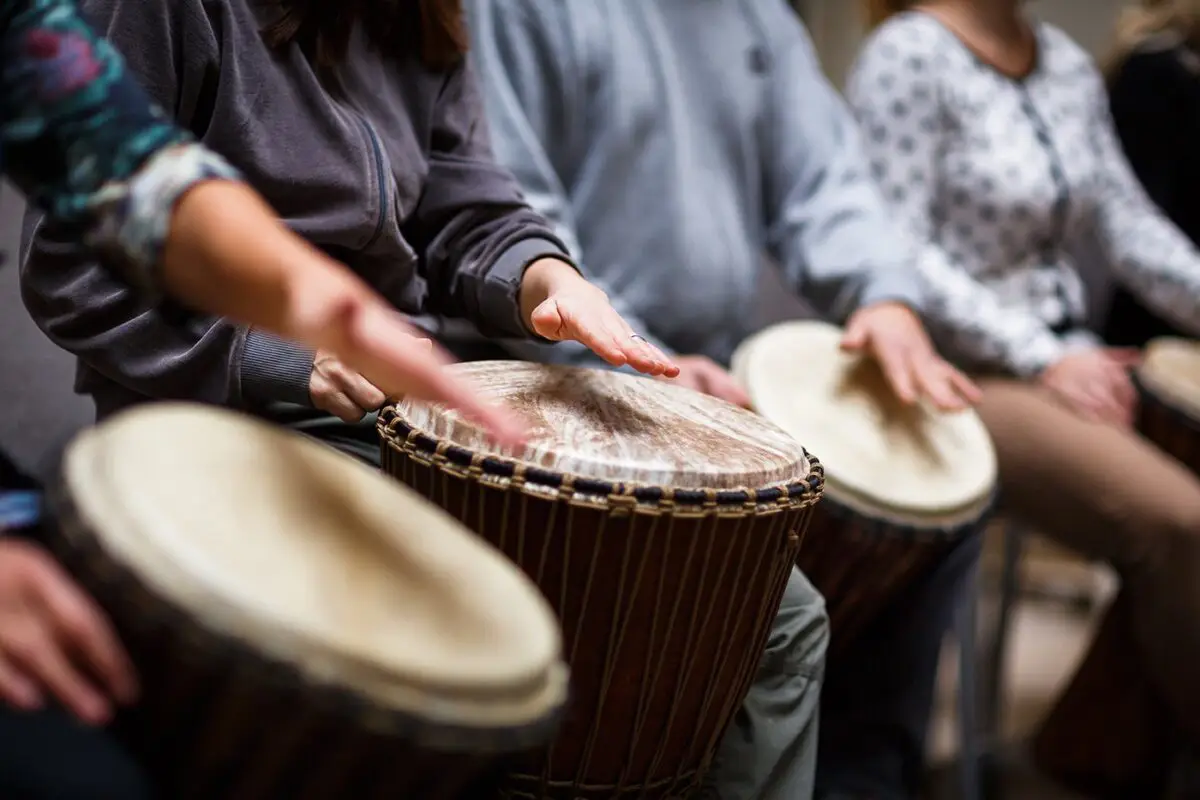 Children playing drums